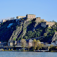 Buy canvas prints of Koblenz, Ehrenbreitstein Fortress on River Rhine by Frank Irwin