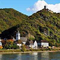 Buy canvas prints of Sterrenberg castle on River Rhine, Germany by Frank Irwin