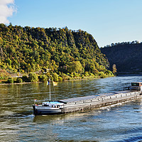 Buy canvas prints of Rhine boat on its way to the Loreley Rock. by Frank Irwin