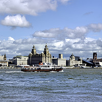 Buy canvas prints of A Ferry Boat passes the Three Graces by Frank Irwin