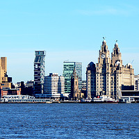 Buy canvas prints of Panoramic View of Liverpool's iconic waterfront by Frank Irwin