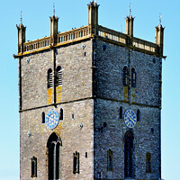 Buy canvas prints of St davids Cathedral Tower and clock by Frank Irwin