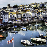 Buy canvas prints of Busy Brixham Harbour by Frank Irwin