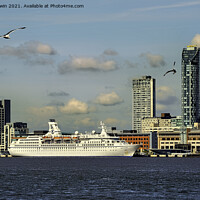 Buy canvas prints of MV Astor berthed at Liverpool's Cruise Terminal by Frank Irwin