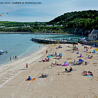 Buy canvas prints of Lazy, Sunny Day on New Quay beach by Frank Irwin