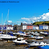 Buy canvas prints of Aberaeron's large harbour (tide out) by Frank Irwin