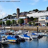 Buy canvas prints of Motor boats close to Torquay town Centre  by Frank Irwin