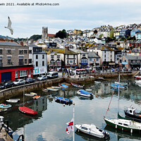 Buy canvas prints of Brixham's busy harbour (Town end) by Frank Irwin