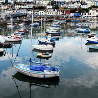 Buy canvas prints of The harbour with Brixham to the rear by Frank Irwin