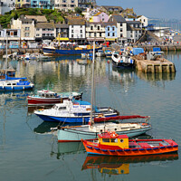 Buy canvas prints of Yachts line up in Brixham Harbour by Frank Irwin