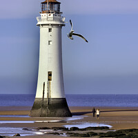 Buy canvas prints of Perch Rock lighthouse, New Brighton, Wirral by Frank Irwin