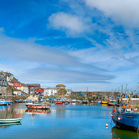 Buy canvas prints of Mevagissey Harbour by Roger Byng