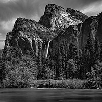 Buy canvas prints of Bridal Veil Falls from Merced River by Gareth Burge Photography