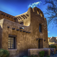 Buy canvas prints of Old Adobe House, Santa Fe, New Mexico by Gareth Burge Photography