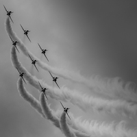 Buy canvas prints of Red Arrows Diamond 9 by Gareth Burge Photography