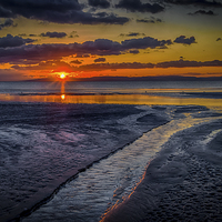 Buy canvas prints of Sundown on Prestwick Beach by Gareth Burge Photography