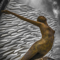 Buy canvas prints of Titanica, Titanic Building, Belfast by Gareth Burge Photography
