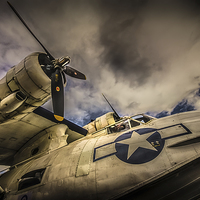Buy canvas prints of Catalina PBY-5A "Miss Pick Up" Low Angle by Gareth Burge Photography
