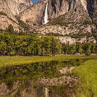 Buy canvas prints of Upper Yosemite Falls Reflection by Gareth Burge Photography