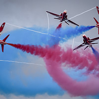 Buy canvas prints of Red Arrows Painting The Sky by Gareth Burge Photography