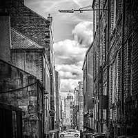 Buy canvas prints of Glasgow Alley (mono) by Gareth Burge Photography