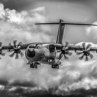 Buy canvas prints of Airbus A400M Atlas ZM412 - Mono by Gareth Burge Photography