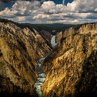 Buy canvas prints of Lower Falls from Artist Point by Gareth Burge Photography