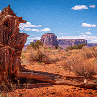 Buy canvas prints of Painted Tree Stump Butte by Gareth Burge Photography