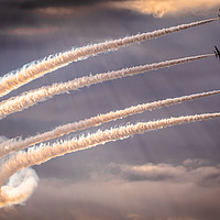 Buy canvas prints of Red Arrows Spitfire Turn by Gareth Burge Photography