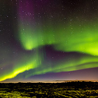 Buy canvas prints of Green and Purple Fire by Gareth Burge Photography