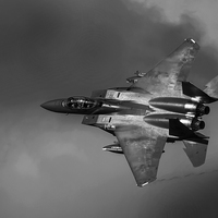 Buy canvas prints of  F15 Eagle in the Loop by Sue Dudley
