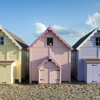Buy canvas prints of  West Mersea Beach Huts by Martin Parratt