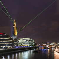 Buy canvas prints of  Laser Show at the Shard by Martin Parratt