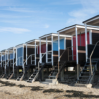 Buy canvas prints of  Colourful Beach Huts at Southend, Essex, UK by Martin Parratt