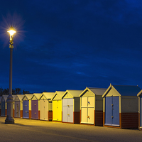 Buy canvas prints of  Hove Beach Huts at Night by Martin Parratt
