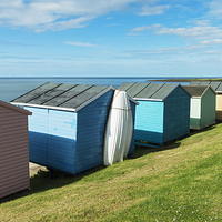 Buy canvas prints of Whitstable (Tankerton) Beach Huts by Martin Parratt