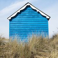 Buy canvas prints of Blue Beach Hut by Martin Parratt
