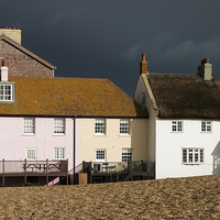 Buy canvas prints of West Bay Cottages by Martin Parratt