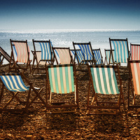 Buy canvas prints of Deck Chairs at Beer by Martin Parratt