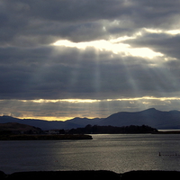 Buy canvas prints of Stormclouds & Sunrays Loch Etive by Bill Lighterness