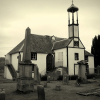 Buy canvas prints of Dalserf Kirk and Graveyard by Bill Lighterness