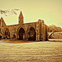 Buy canvas prints of Cathedral Ruins Fortrose by Bill Lighterness