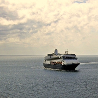 Buy canvas prints of Cruise Ship , Ocean and Clouds by Bill Lighterness