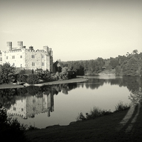 Buy canvas prints of Black & White , Castle Reflections by Bill Lighterness