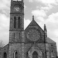 Buy canvas prints of Paterson Church , Stonehouse in mono by Bill Lighterness