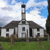Buy canvas prints of The Painted Kirk by Bill Lighterness