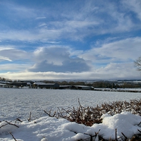 Buy canvas prints of  Snowscene over the Clyde Valley by Bill Lighterness