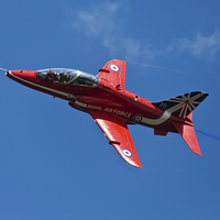 Buy canvas prints of  Royal Air Force Red Arrow by R J Bull