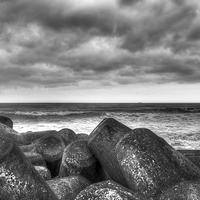 Buy canvas prints of Sky Sea Stones by Purple OneTwoEight