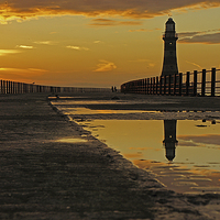 Buy canvas prints of Sunderland lighhouse Roker Pier sunrise by Glenn Potts